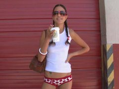Brunette in Pigtailed Braidings Handjobs and Teases in POV Clip