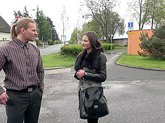 Laura gets picked up on the street, fucked in a car and cum sprayed