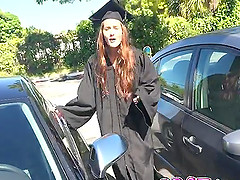Alex Chance and Paisley Parker share a cock right after graduation