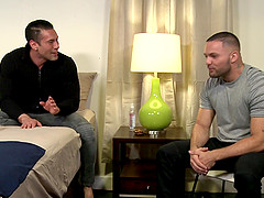 Gay missionary fuck ends with mutual huge cumshots