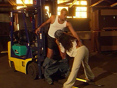 Busty long haired ebony teen babe Dee Baker gets a big black cock