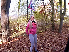 Hot teen works out in public wearing yoga pants