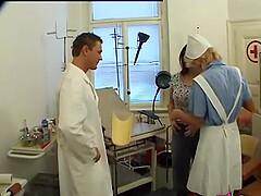 horny doctor decides to fuck his client Lucie on the table during the visit