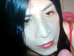 Amateur latin cd getting good fuck and cum on face