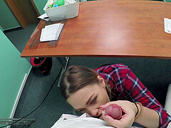 Beautiful bombshell ridding a fat doctor's cock like never before