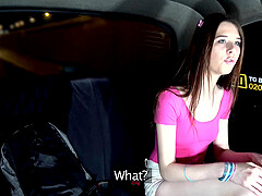 Sunny Honey gets her pussy fucked by a taxi driver in the car