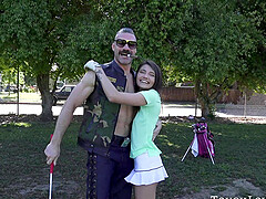Karl gets to play with Adria Rae's holes