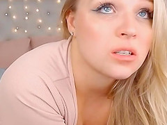 Cute blonde babe plays and blows her vibrators wildly