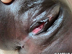 Amateur ebony creampied.
