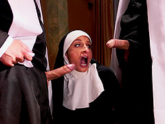 Silvia Saige dresses as a nun loves to eat cum from her lovers