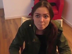 Teen slag in tights gets fucked by older guy