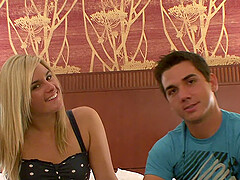 Amateur blonde picked up and brought back to the hotel room for sex