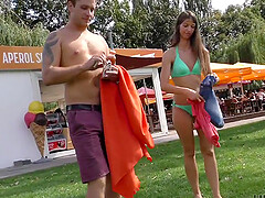 Man meets long-legged model at the beach and pays for sex