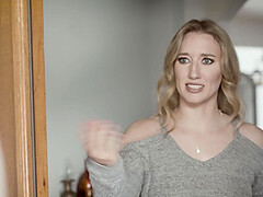 Blonde stepmom with small tits fucked by stepson