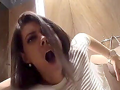 Alluring girl masturbate in dressing room