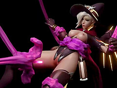 Blonde witch fuck by tentacles