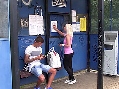 Lena Reif gets nailed at a bus station by a stranger and loves it