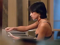 Sexy Brunette Secretary Sucks Cock and Swallows Cum - Retro Porn Scene