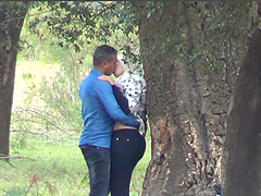 Arab couples in public park