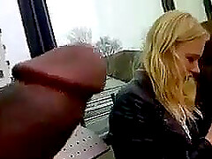 Dick flashing on the bus stop