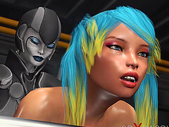 Space lesbian sex in sci-fi base camp on the exoplanet