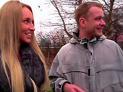 Sweet babe Jenny Simons gets talked into blowing a long dong